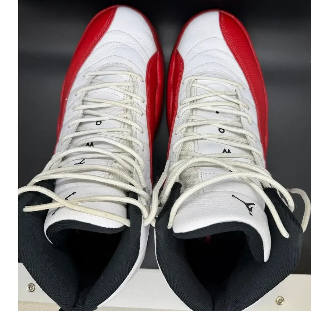 Air Jordan 12 Men's Retro White/Red-Black Sneakers Size 10 CT8013-116